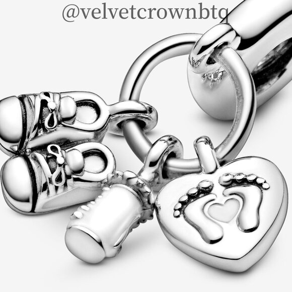 Pandora Baby Bottle & Shoes Dangle Charm - Picture 2 of 6